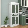 Costway 72'' Kitchen Buffet Hutch Pantry Cabinet Cupboard With 4 Doors & Adjustable Shelves