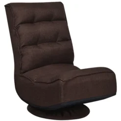 Costway Gaming Chair Fabric 5-Position Folding Lazy Sofa 360 Degree Swivel Grey BlackCoffee -Costway GUEST 004be4ab 773b 452f af2c 375744742d89