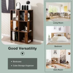 Costway 2 PCS 3-tier Wood Bookshelf Display Storage Rack For Small Spaces White/Rustic Brown 17 Costway 2 PCS 3-tier Wood Bookshelf Display Storage Rack For Small Spaces White/Rustic Brown -Costway GUEST 011a4aab a7cd 4bde 9014 4786e573a9d2