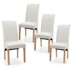 Set Of 4 Dining Chairs Upholstered Padded Side Chairs W/ Rubber Wood Legs BlackBeige 20 Set Of 4 Dining Chairs Upholstered Padded Side Chairs W/ Rubber Wood Legs BlackBeige -Costway GUEST 012bbd18 2840 4789 bcac 5067db1a836f