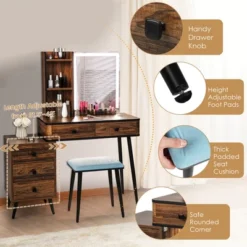 Costway Vanity Set With Dimmable Lighted Mirror 3 Lighting Modes -Costway GUEST 016a31ee d321 49d6 af6d b436d165b2d4