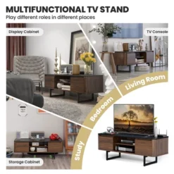 Costway TV Stand Entertainment Media Console W/ 2 Cabinets & Adjustable Shelf -Costway GUEST 01a8fadb eba7 40fd b3de ad9c1d90db67