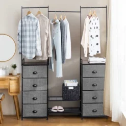 Costway 8 Drawer Fabric Dresser Hanger&Shoe Rack Multifunctional Storage Tower Metal -Costway GUEST 021b329e 1f8e 429f a096 a06eca85163d