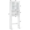 Costway Wooden Over The Toilet Storage Cabinet Spacesaver Organizer Bathroom Tower Rack