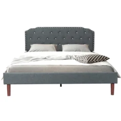 Costway Upholstered Bed Frame Adjustable Diamond Button Headboard Easy Assembly -Costway GUEST 030ea4a8 ec98 4b37 9b3a 58687004b4e6