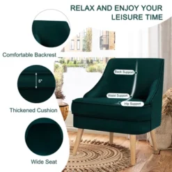 Costway Set Of 2 Accent Chairs Velvet Single Sofa Chair W/Rubber Wood Legs PinkGreenGrey 18 Costway Set Of 2 Accent Chairs Velvet Single Sofa Chair W/Rubber Wood Legs PinkGreenGrey -Costway GUEST 03714ade 94c9 4f73 a56d 928474b298e7