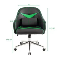 Costway Office Chair Task Desk Swivel Adjustable Height W/ Massage Lumbar Support BlueGreen
