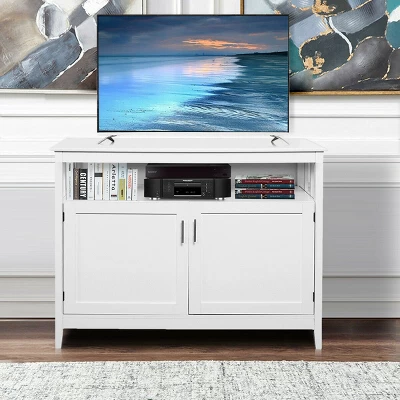 Costway Modern Kitchen Storage Cabinet Buffet Server Table 36" Sideboard Dining Wood White 4 Costway Modern Kitchen Storage Cabinet Buffet Server Table 36" Sideboard Dining Wood White - Image 4
