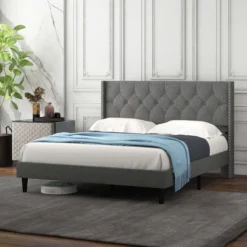 Costway Full/Queen Size Upholstered Platform Bed Button Tufted Headboard Mattress Foundation 21 Costway Full/Queen Size Upholstered Platform Bed Button Tufted Headboard Mattress Foundation -Costway GUEST 047950b0 74d3 4267 928e 3840e29c9423