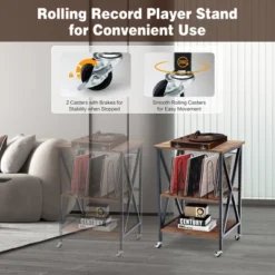 Costway 3-tier Rolling Turntable Stand Vinyl Record Storage Shelf With 3 Dividers & Wheels -Costway GUEST 0479e554 8ede 40d3 ae47 c0f2f9fd6a83