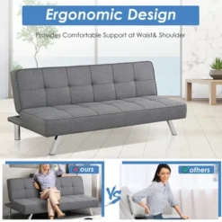 Costway Convertible Futon Sofa Bed Adjustable Sleeper With Stainless Steel Legs 13 Costway Convertible Futon Sofa Bed Adjustable Sleeper With Stainless Steel Legs -Costway GUEST 049b48ca 137f 401e bc7e e54dad86ca63