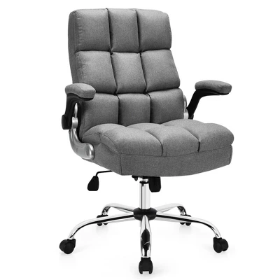 Costway High Back Big & Tall Office Chair Adjustable Swivel W/Flip-up Arm 11 Costway High Back Big & Tall Office Chair Adjustable Swivel W/Flip-up Arm - Image 11