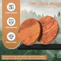 Costway Round End Table Accent Side Table Reclaimed Teak Wood Plant Stand Patio Rustic -Costway GUEST 053fc18d c3a5 44f3 9613 ac5ff9080b30