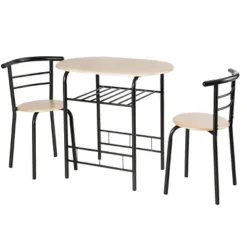 Costway 3 Piece Dining Set Compact 2 Chairs And Table Set With Shelf Storage -Costway GUEST 05ad9d9b d079 4a6c abc6 3c322e61b78e