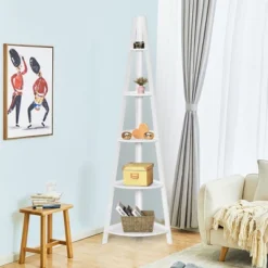 Costway 5 Tier Corner Ladder Shelf Floor Stand Shelves Bookshelf Display Bookcase -Costway GUEST 05c88c1c 87a9 4990 812d 3c5f64ded732