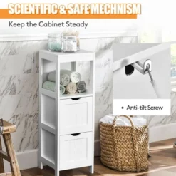 Costway Bathroom Floor Cabinet Side Wooden Storage Organizer W/ Removable Drawers White 15 Costway Bathroom Floor Cabinet Side Wooden Storage Organizer W/ Removable Drawers White -Costway GUEST 05d9e097 fb8d 4ad4 a6e1 4ef7d9677438