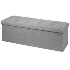 Costway Fabric Folding Storage Ottoman Storage Chest W/Divider Bed End Bench Light GreyDrak GreyNavy -Costway GUEST 05effa89 375a 4314 9964 10ac53c12dfd