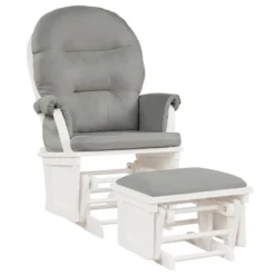 Costway Baby Nursery Relax Rocker Rocking Chair Glider &Ottoman Set W/Cushion Light Grey BeigeDark Grey -Costway GUEST 06547a89 fcad 4755 9fe6 d3737ed27987