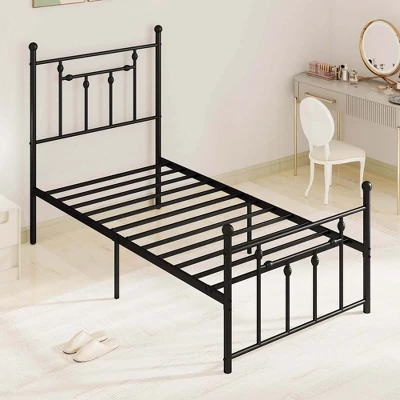 Costway Twin/Full/Queen Size Metal Bed Frame With Headboard Under-bed Storage Mattress Foundation 9 Costway Twin/Full/Queen Size Metal Bed Frame With Headboard Under-bed Storage Mattress Foundation - Image 9