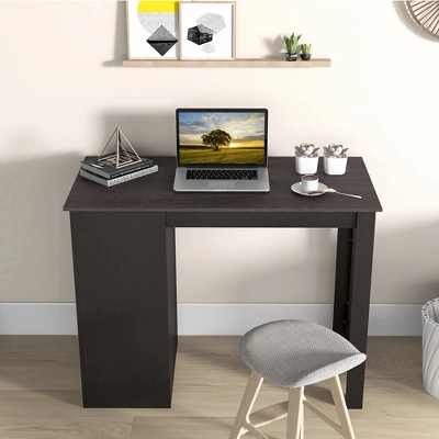 Costway Bar Table 35.5'' Counter Height Dining Table With Storage Cabinet & Drawer Black/Grey 4 Costway Bar Table 35.5'' Counter Height Dining Table With Storage Cabinet & Drawer Black/Grey - Image 4