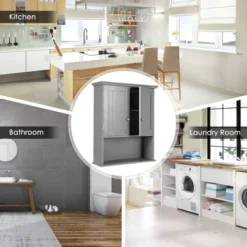 Costway Wall Mount Bathroom Cabinet Storage Organizer Medicine Cabinet With 2-Doors And 1- Shelf Cottage Collection Wall Cabinet 15 Costway Wall Mount Bathroom Cabinet Storage Organizer Medicine Cabinet With 2-Doors And 1- Shelf Cottage Collection Wall Cabinet -Costway GUEST 078213a7 ee0a 43a3 a097 f91039914290