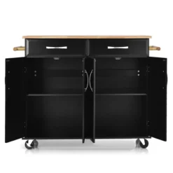 Costway 4-Door Rolling Kitchen Island Cart Buffet Cabinet W/ Towel Racks Drawers WhiteBlack -Costway GUEST 079a6493 47bf 4789 a2a1 d7cc1b6c34ca