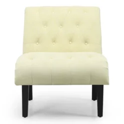Costway Armless Accent Chair Upholstered Tufted Lounge Chair Wood Leg -Costway GUEST 07d591ec 2967 41c2 a14b ac13a7c4408b