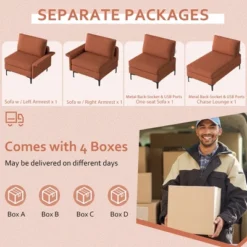 Costway L-shaped Modern Modular Sectional Sofa W/ Reversible Chaise & 4 USB Ports -Costway GUEST 07daa87a f13c 444c b64f b009c1fcd74d