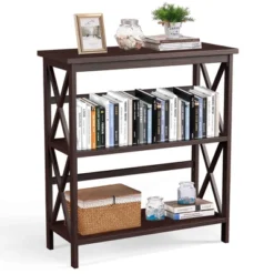 Costway Wooden Shelf Bookcase 3-Tier Open Bookshelf W/X-Design Freestanding Rack BlackBrownNaturalWhite 23 Costway Wooden Shelf Bookcase 3-Tier Open Bookshelf W/X-Design Freestanding Rack BlackBrownNaturalWhite -Costway GUEST 07dfbbb3 429c 48c0 b5af ebd3c0452932