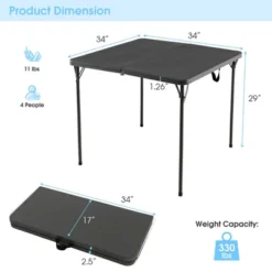 Costway Folding Camping Table Portable HDPE Outdoor Picnic Dining Table W/ Handle WhiteGrey 19 Costway Folding Camping Table Portable HDPE Outdoor Picnic Dining Table W/ Handle WhiteGrey -Costway GUEST 080e81e0 d2c0 4feb a733 f1ef8779c0b8