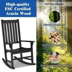 Costway 2PCS Wood Rocking Chair Porch Rocker High Back Garden Seat Indoor Outdoor 19 Costway 2PCS Wood Rocking Chair Porch Rocker High Back Garden Seat Indoor Outdoor -Costway GUEST 084952bb eae0 4fe6 a157 b54c59cc689f