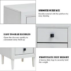 Costway 2 PCs Nightstand End Bedside Coffee Table Wooden Leg Storage Drawers White 17 Costway 2 PCs Nightstand End Bedside Coffee Table Wooden Leg Storage Drawers White -Costway GUEST 088bc481 80a0 4578 9eaf a9dcd03561c2