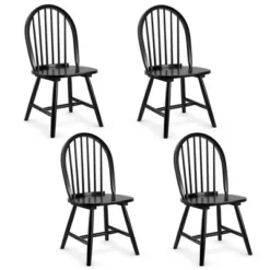 Costway Set Of 4 Vintage Windsor Dining Side Chair Wood Spindleback Kitchen Room BlackWhite 20 Costway Set Of 4 Vintage Windsor Dining Side Chair Wood Spindleback Kitchen Room BlackWhite -Costway GUEST 08fd609a 22ba 4e53 9504 9fb44ace4639
