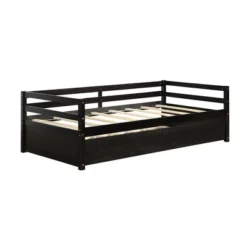 Costway Twin Size Trundle Daybed Wooden Slat Support Mattress Platform For Kids EspressoWhite -Costway GUEST 09674cee 4942 43c8 b7ed 2d0a401ab113
