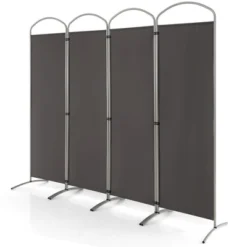 Costway 4 Panels Folding Room Divider 6 Ft Tall Fabric Privacy Screen Black/Brown/Grey/White -Costway GUEST 09809a96 c51f 4d77 83dc 2b59e031d4dd