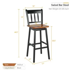Costway Set Of 2 Swivel Bar Stools 30.5'' Pub Height Dining Bar Chairs Cream -Costway GUEST 0a063fe6 ddff 4cab b61d c1a31fb55993