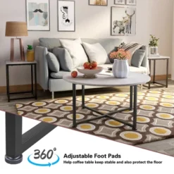 Costway Coffee Table Set Of 3 Modern Faux Metal Frame For Living Room Apartment -Costway GUEST 0a075c4a 8347 495c a52f 8768c41fe511