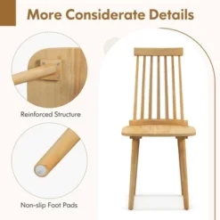 Costway Windsor Dining Chairs Set Of 2/4 Dining Chairs With High Spindle Back Natural -Costway GUEST 0a7b6fe6 d3dd 492e acb5 81501261efd2