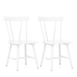 Costway Dining Chairs Set Of 2 Windsor Chairs Wood Armless Chairs With Solid Rubber Wood Black/White -Costway GUEST 0a9c12ab c952 43f3 b0bc 76b31e5683de