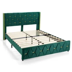 Costway Upholstered Platform Bed Frame Adjustable Headboard Footboard Modern Green -Costway GUEST 0aaeee18 a175 4a98 b0a5 5c3f1d7a86ac