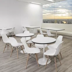 Costway Set Of 2 Mid Century Modern Style Dining Side Chair Wood Leg White -Costway GUEST 0ae78b19 f929 4f42 96f5 133d2c817dd6