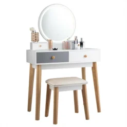 Costway Vanity Table 3 Color Lighting Modes MakeUp Stool Jewelry -Costway GUEST 0b934295 8230 4619 b644 8bfc0cc6d66a