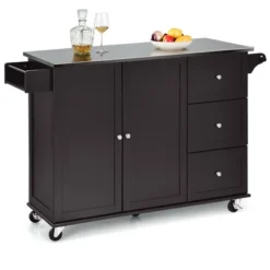 Costway Kitchen Island 2-Door Storage Cabinet Stainless Steel Top W/ Drawers 20 Costway Kitchen Island 2-Door Storage Cabinet Stainless Steel Top W/ Drawers -Costway GUEST 0badf718 e23a 446b 893b ec968a1a29f6