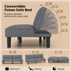 Costway Convertible Folding Futon Sofa Bed With 6-Position Adjustable Backrest Cushion 15 Costway Convertible Folding Futon Sofa Bed With 6-Position Adjustable Backrest Cushion -Costway GUEST 0c12f15a 6c73 4349 a075 d6e37b8599f8