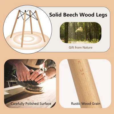 Costway Dining Table Round White Modern Dining Table 31.5'' W/Solid Wooden Leg For Kitchen 6 Costway Dining Table Round White Modern Dining Table 31.5'' W/Solid Wooden Leg For Kitchen - Image 6