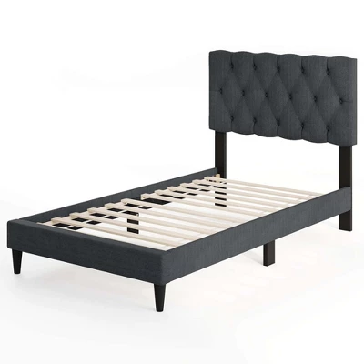 Costway Twin/Full/Queen Size Bed Frame With Button-Tufted Headboard & Wooden Slats Easy Assembly 1 Costway Twin/Full/Queen Size Bed Frame With Button-Tufted Headboard & Wooden Slats Easy Assembly