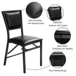 Costway Set Of 2 Metal Folding Chair Dining Chairs Home Restaurant Furniture Portable Black 11 Costway Set Of 2 Metal Folding Chair Dining Chairs Home Restaurant Furniture Portable Black -Costway GUEST 0c699723 3046 4baa 9087 894305c12b25