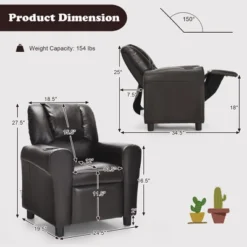 Costway Kids Recliner Chair PU Leather Armrest Sofa W/Footrest Cup Holder BeigeBrown 18 Costway Kids Recliner Chair PU Leather Armrest Sofa W/Footrest Cup Holder BeigeBrown -Costway GUEST 0c780d06 f986 4b7b 9b62 97c09a96d697