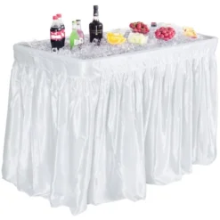 Costway 4 Foot Party Ice Folding Table Plastic With Matching Skirt White 17 Costway 4 Foot Party Ice Folding Table Plastic With Matching Skirt White -Costway GUEST 0c8b6348 62a4 4d99 b265 8b3d23219ed4