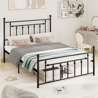 Costway Twin/Full/Queen Size Metal Bed Frame With Headboard Under-bed Storage Mattress Foundation 12 Costway Twin/Full/Queen Size Metal Bed Frame With Headboard Under-bed Storage Mattress Foundation - Image 12